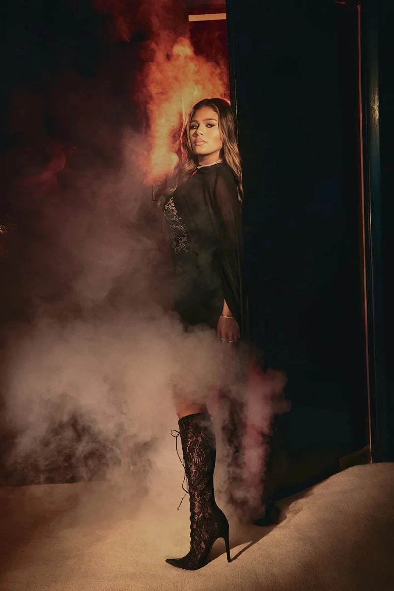 Azzy Milan Goes Full Halloween Glam For Steve Madden
