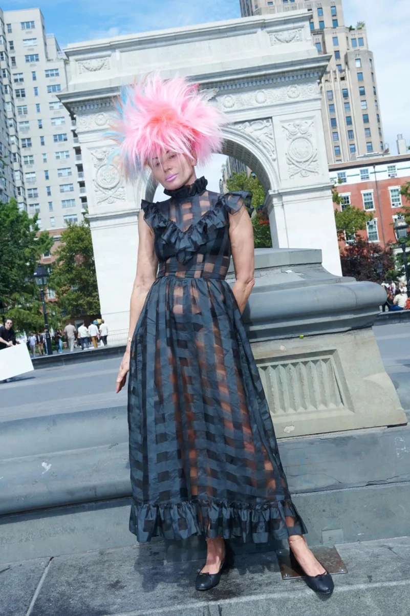 Batsheva Spring 2027 Pairs Babydoll Dressing With Troll-Doll Hair