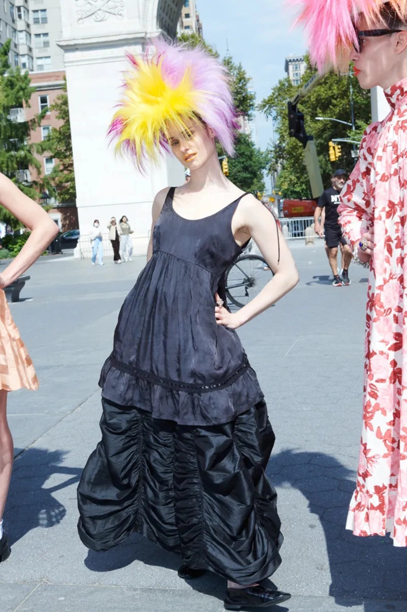 Batsheva Spring 2027 Pairs Babydoll Dressing With Troll-Doll Hair