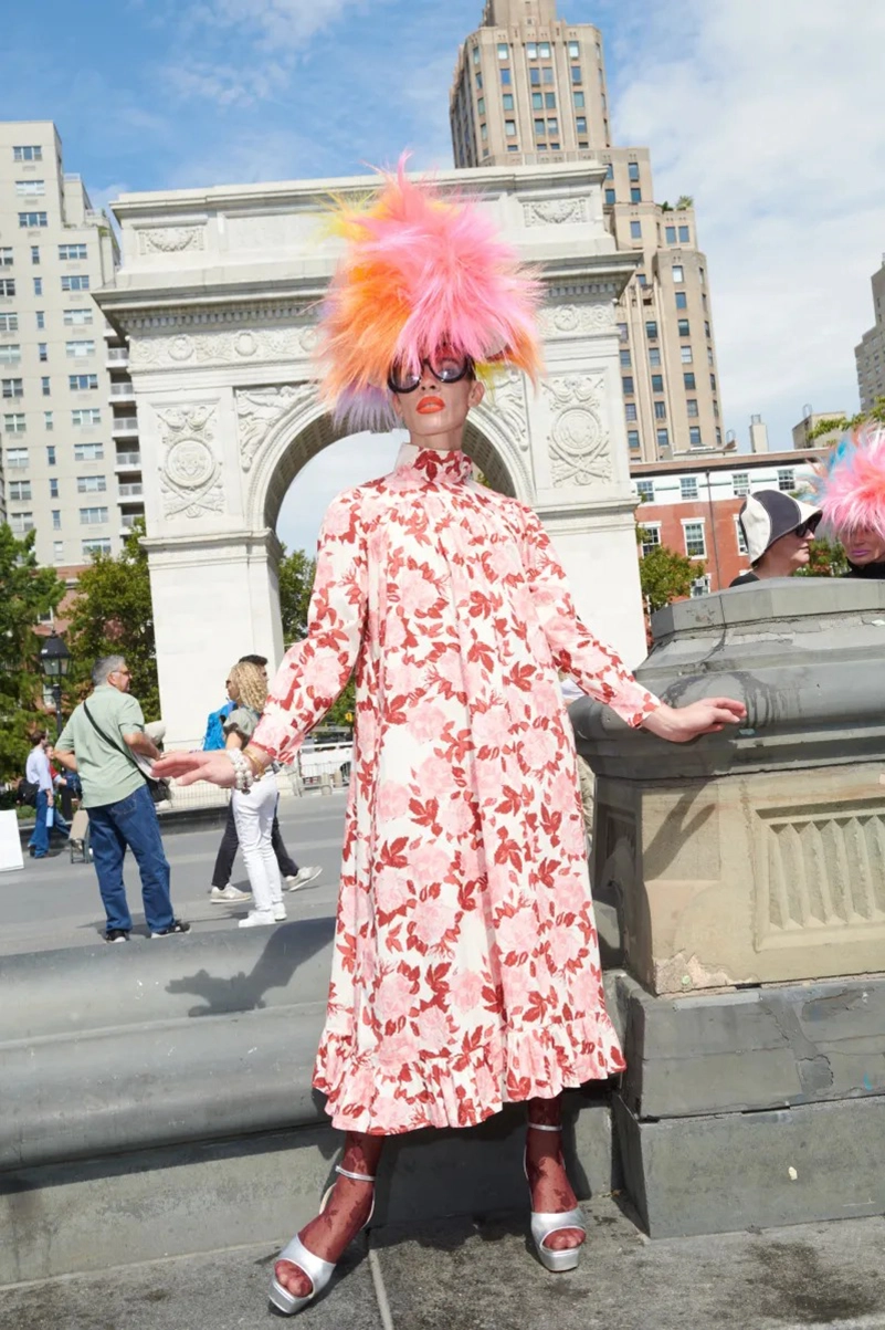 Batsheva Spring 2027 Pairs Babydoll Dressing With Troll-Doll Hair