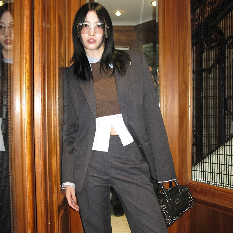Momo Makes Corpcore Look Way More Fun At Miu Miu Spring 2027