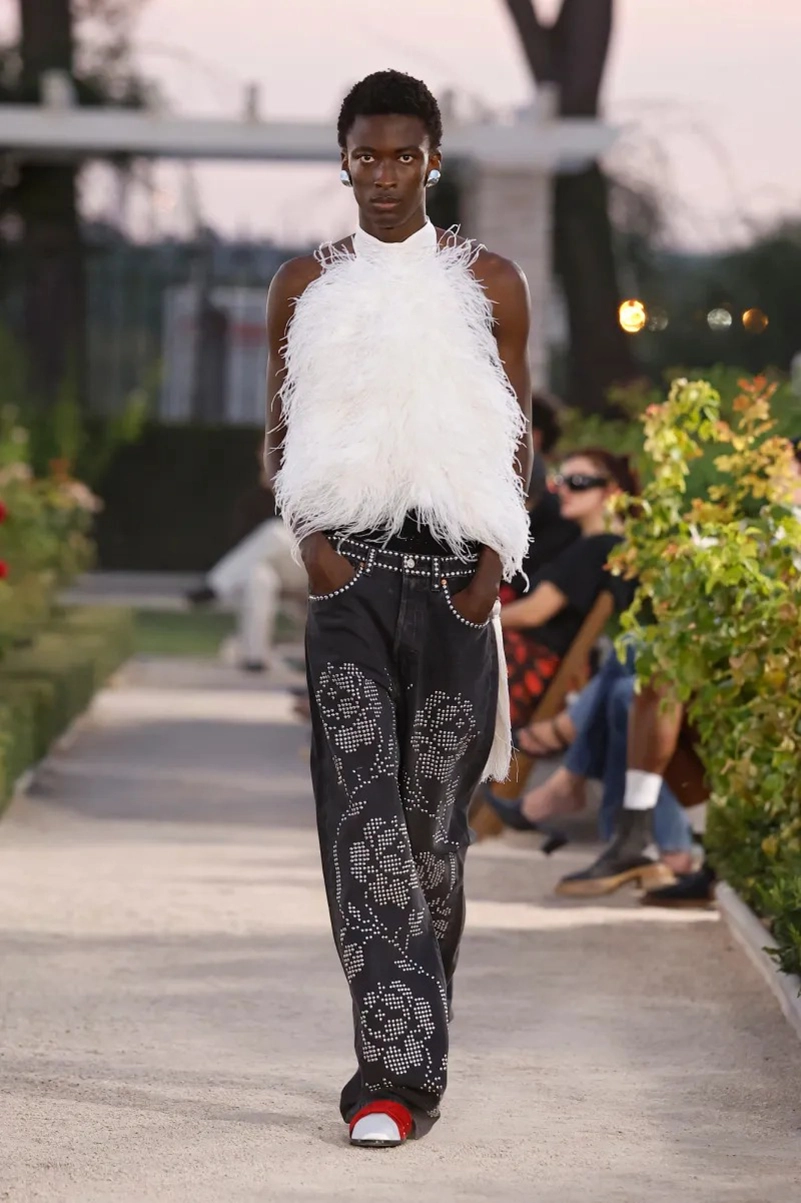 Palomo Spring 2027 Goes Big On Feathers And Barely There Utility Sets