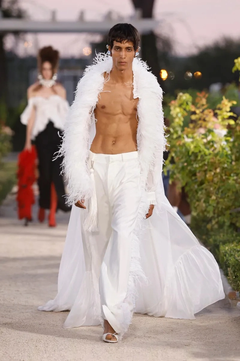 Palomo Spring 2027 Goes Big On Feathers And Barely There Utility Sets