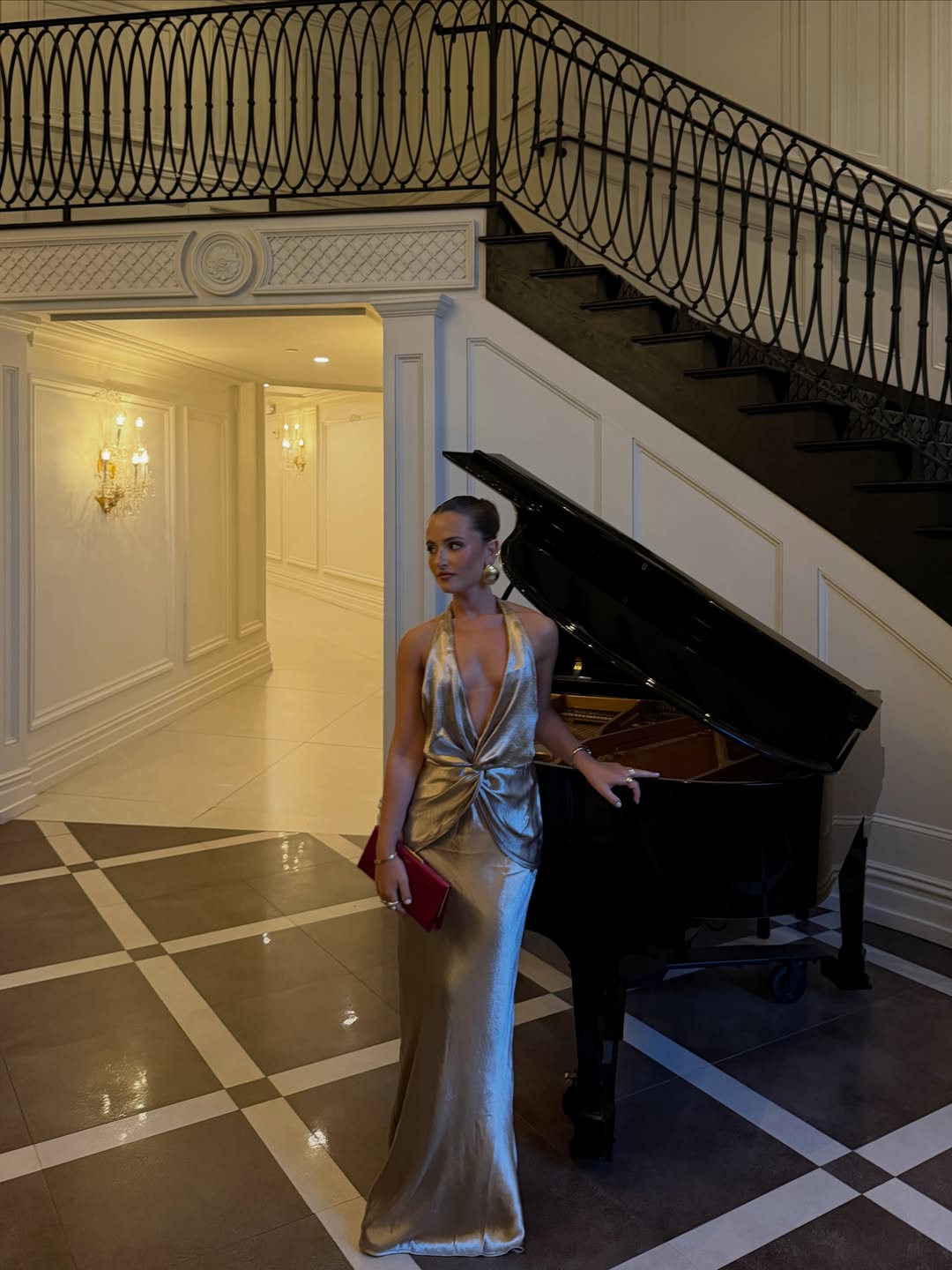 Fashoin Blogger Wearing An Opera Aesthetic Maxi Dress