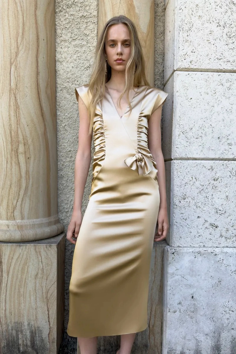 Alessandra Rich Spring 2027 Mixes Garden Party Dressing With Boudoir Glamour