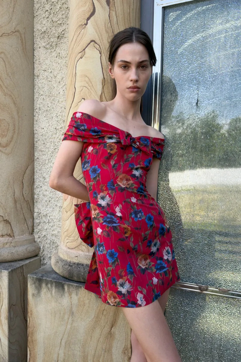 Alessandra Rich Spring 2027 Mixes Garden Party Dressing With Boudoir Glamour