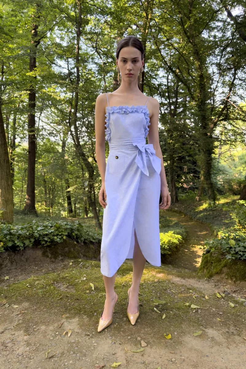 Alessandra Rich Spring 2027 Mixes Garden Party Dressing With Boudoir Glamour