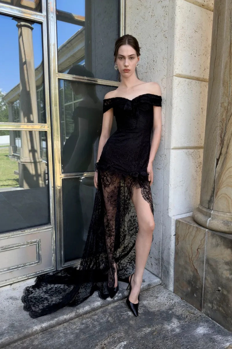 Alessandra Rich Spring 2027 Mixes Garden Party Dressing With Boudoir Glamour