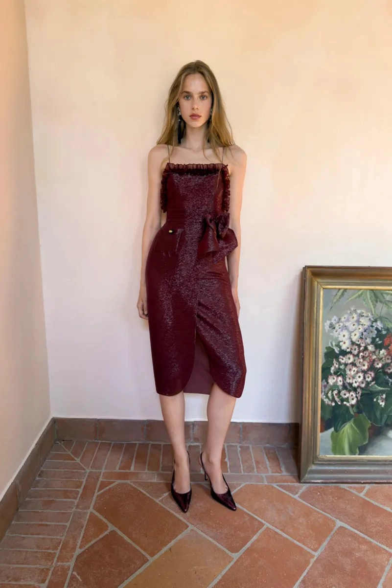 Alessandra Rich Spring 2027 Mixes Garden Party Dressing With Boudoir Glamour