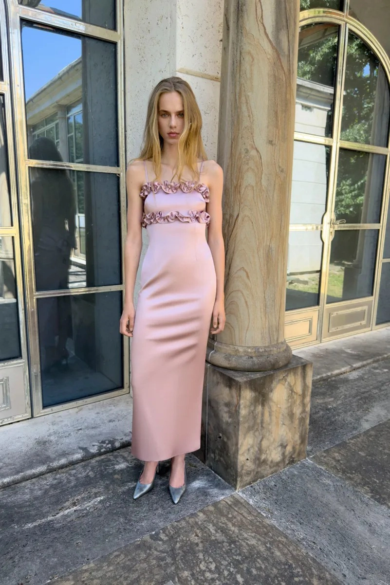 Alessandra Rich Spring 2027 Mixes Garden Party Dressing With Boudoir Glamour