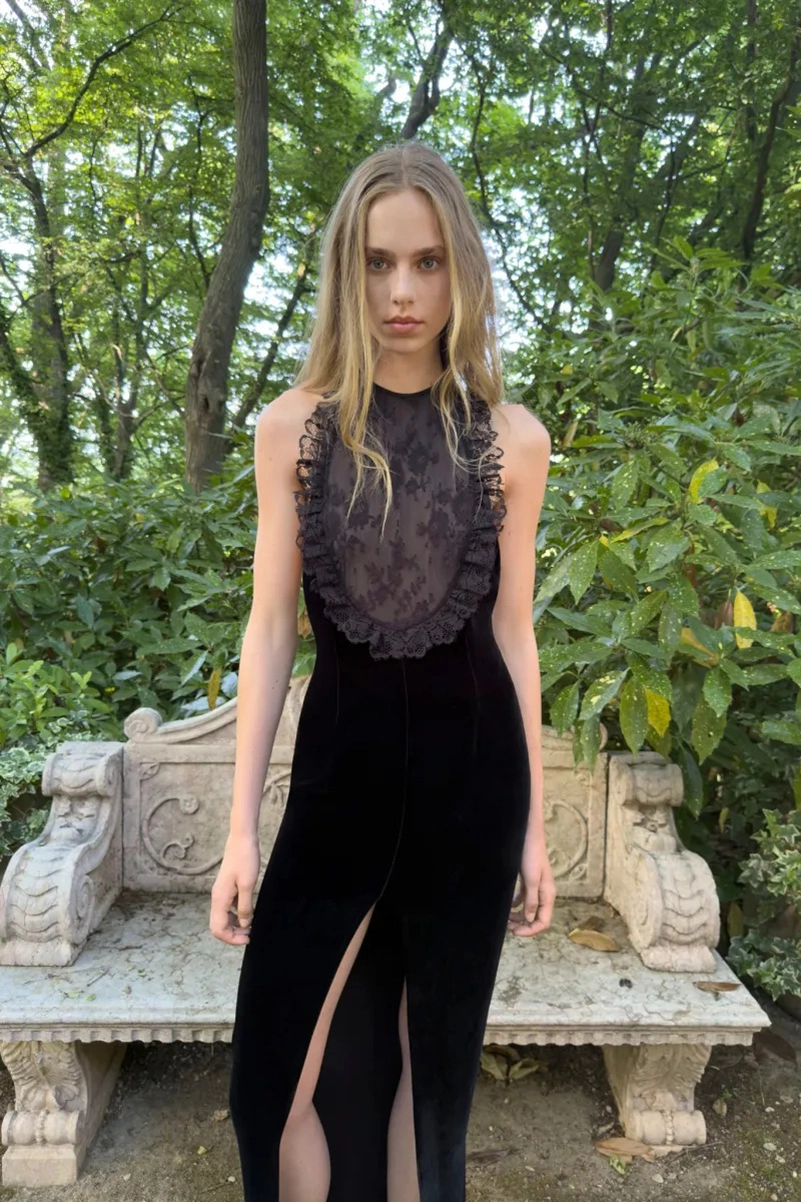 Alessandra Rich Spring 2027 Mixes Garden Party Dressing With Boudoir Glamour