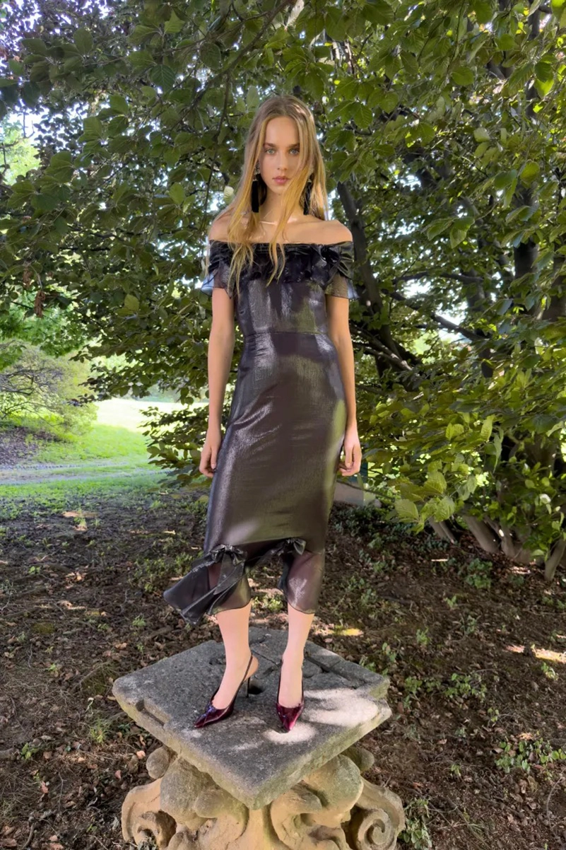 Alessandra Rich Spring 2027 Mixes Garden Party Dressing With Boudoir Glamour