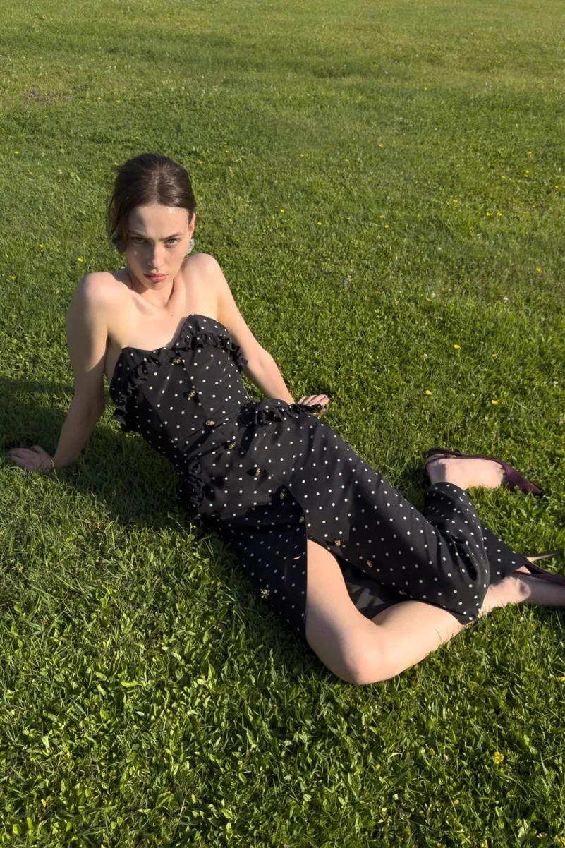 Alessandra Rich Spring 2027 Mixes Garden Party Dressing With Boudoir Glamour