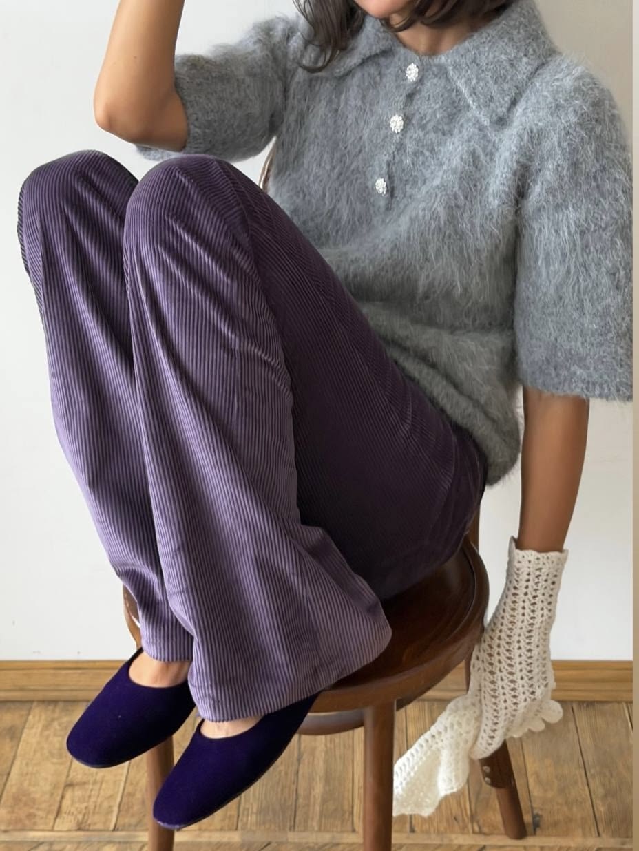 Purple Pants Outfit For Fall